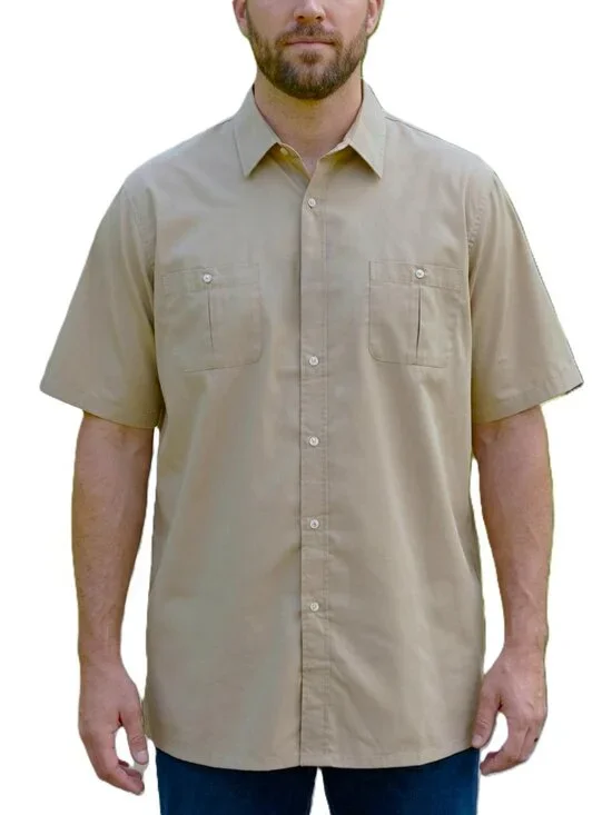 KINGSIZE Solid Short Sleeve Button Down Shirt. Size XLT - Picture 1 of 6